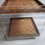 Table basse mobile vintage en plexiglas