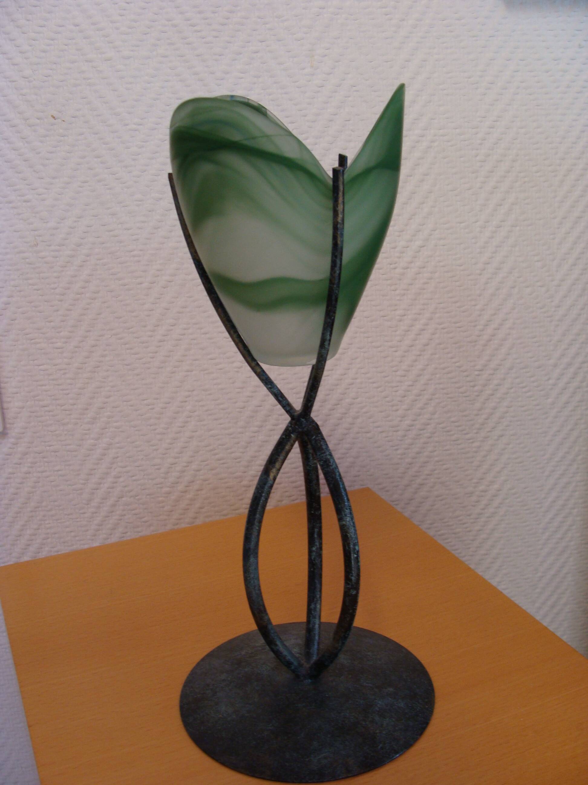 Large metal and glass tealight holder