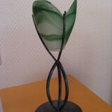 Large metal and glass tealight holder