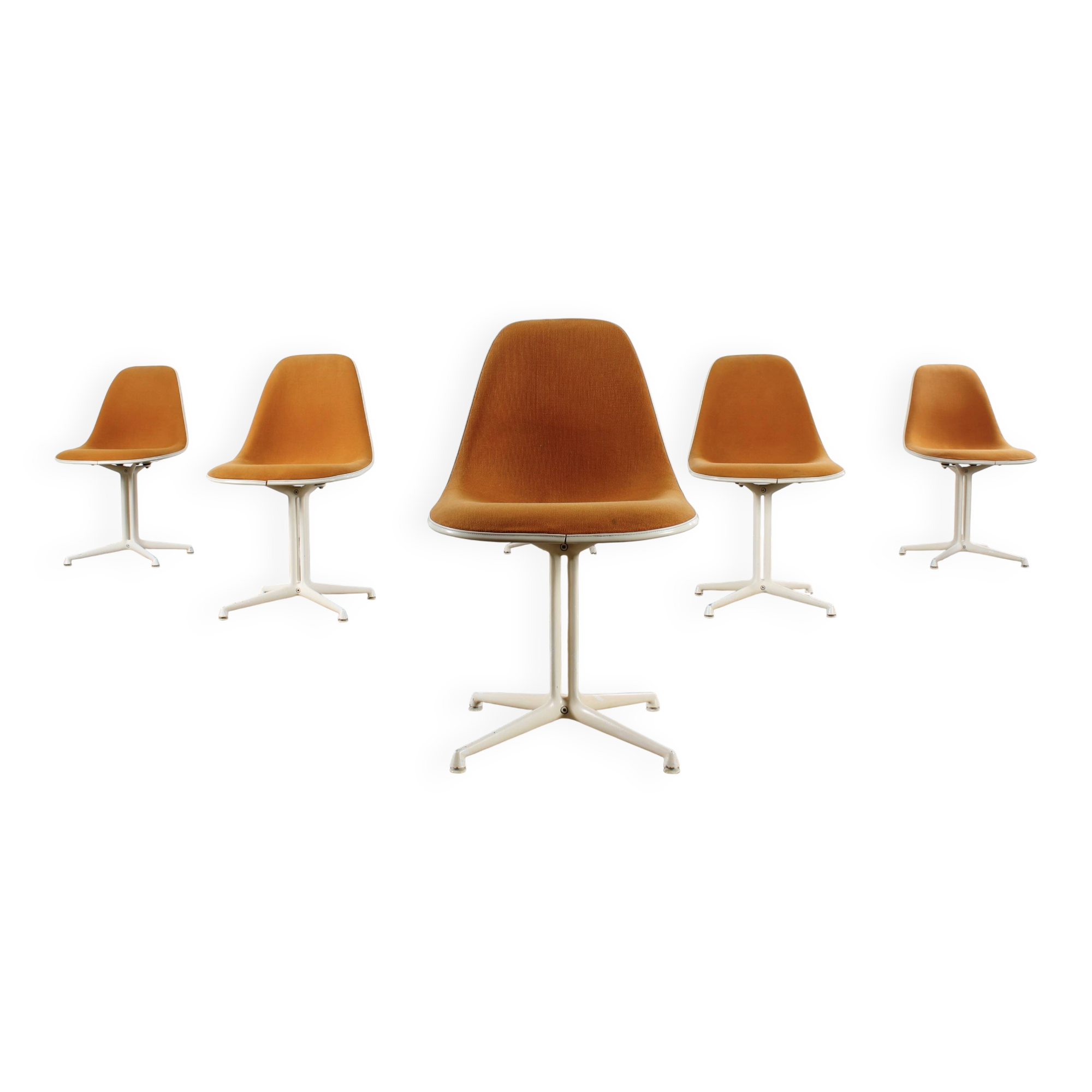6-piece set of original Eames La Fonda side chairs Vitra Miller