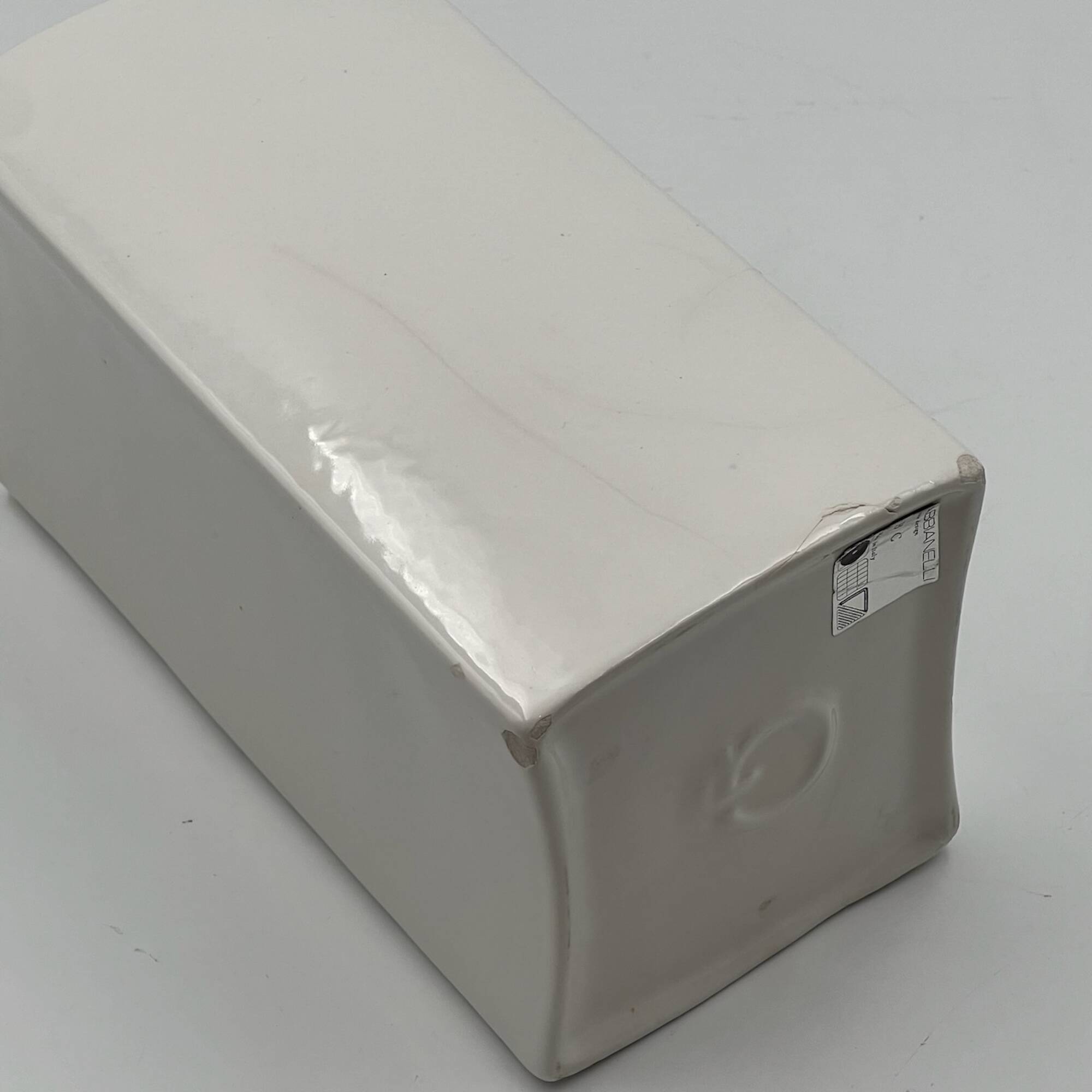 Gabbianelli Space Age Ceramic Vases in Orange and White, 1960s