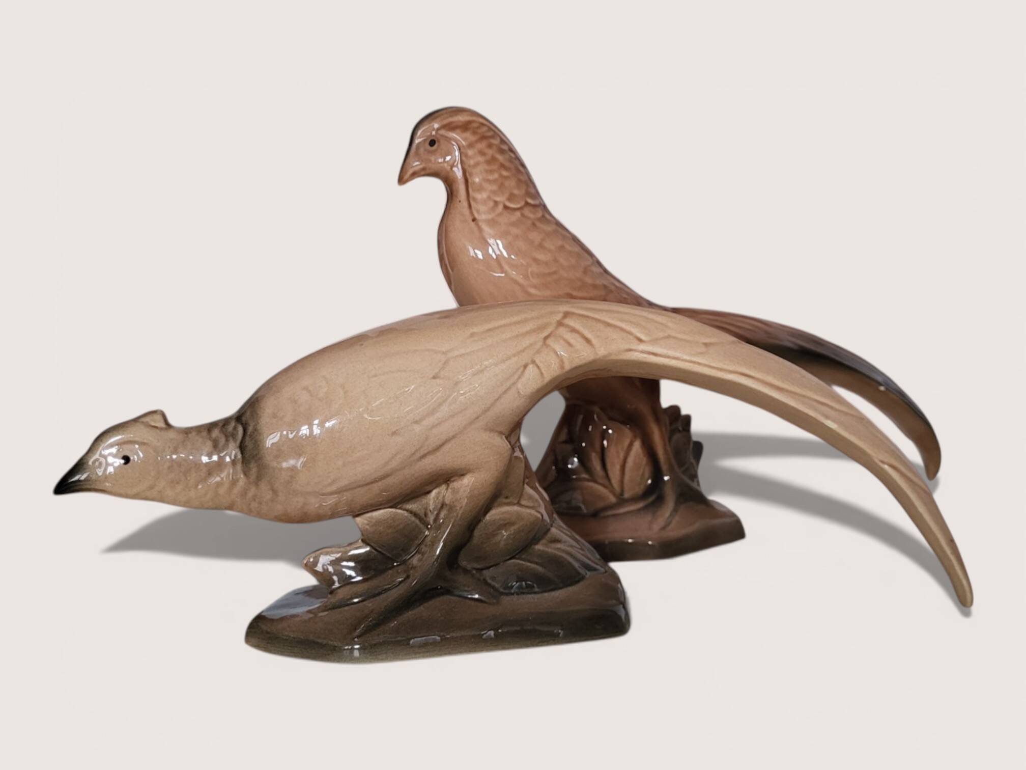Pair of ceramic pheasants