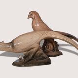 Pair of ceramic pheasants