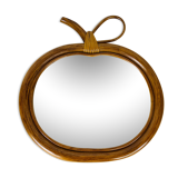 Vintage rattan apple mirror 33x34cm