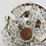 Old crown ceiling light with 3 lights, half basket with glass pendants. 60