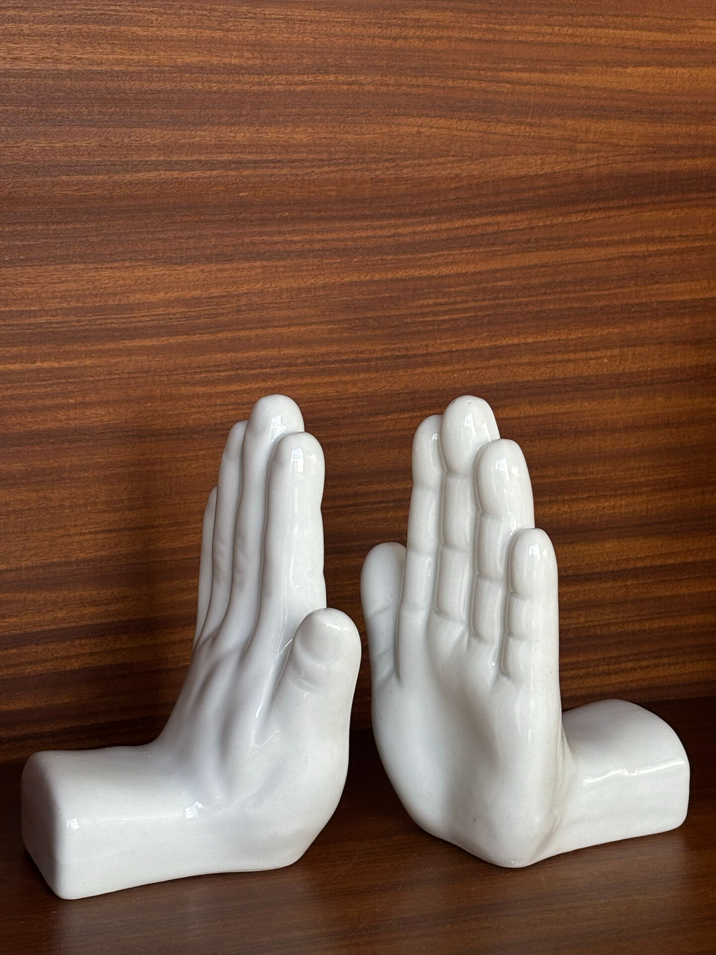 Bookends hands in ceramic, Netherlands 1970