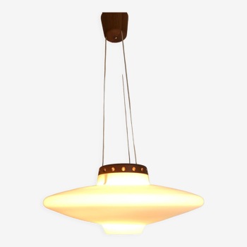 vintage pendant lamp Ufo in opaline glass by Uno and Östen Kristiansson