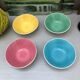 4 Digoin cups France the Francorussian green yellow blue pink dessert