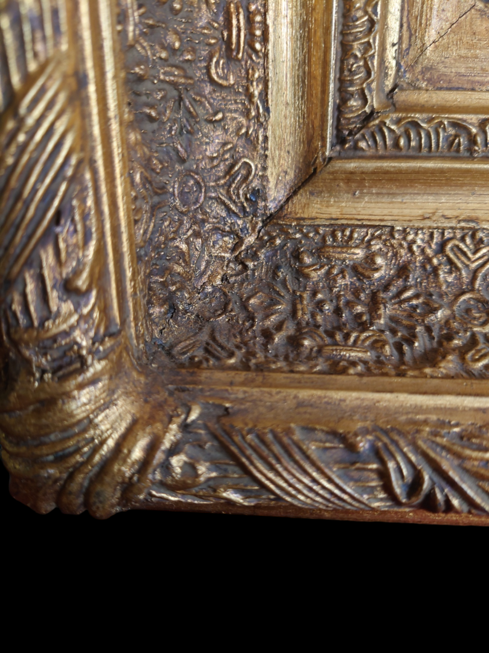 Oil on wood signed gilded frame XX centuries