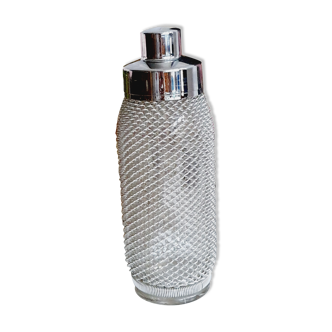 Glass and metal shaker 70s