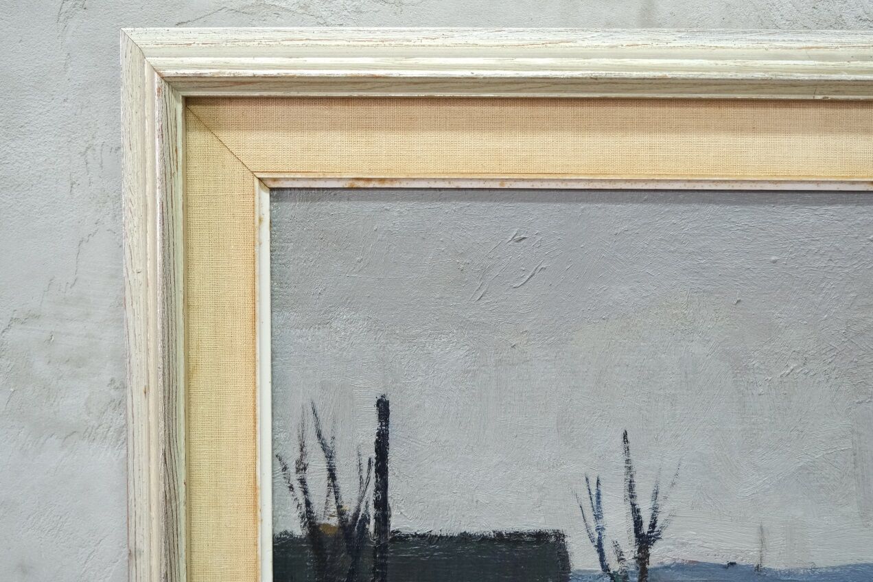 Swedish Modern Painting, Signed,  1955, Oil on Panel, Framed