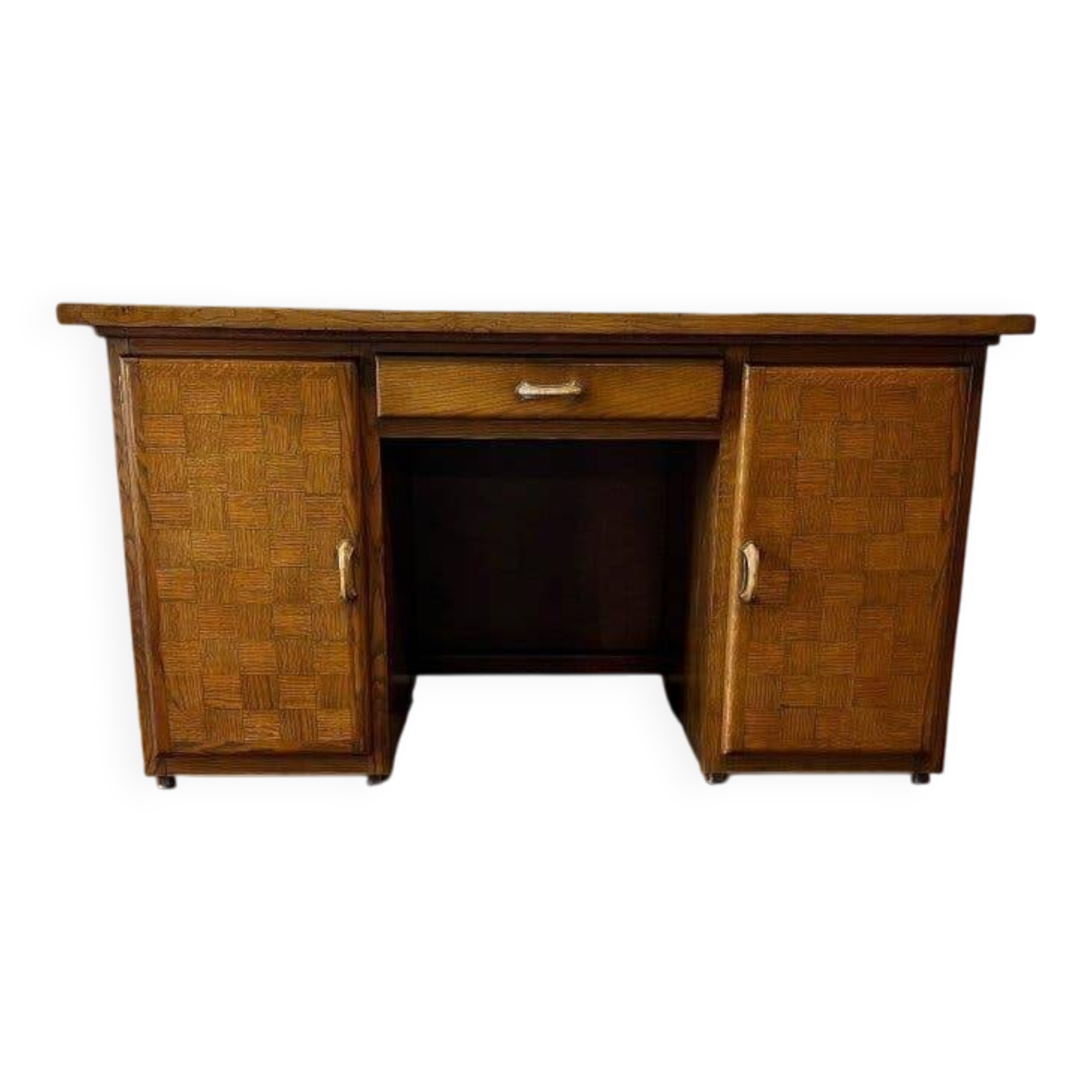 Bureau en bois vintage avec incrustation