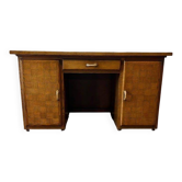 Vintage wooden desk with inlay