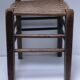 wooden stool with woven plant seat vintage
