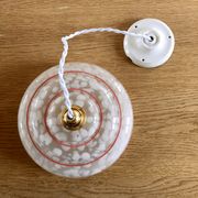 Vintage lampshade suspension and porcelain rosette