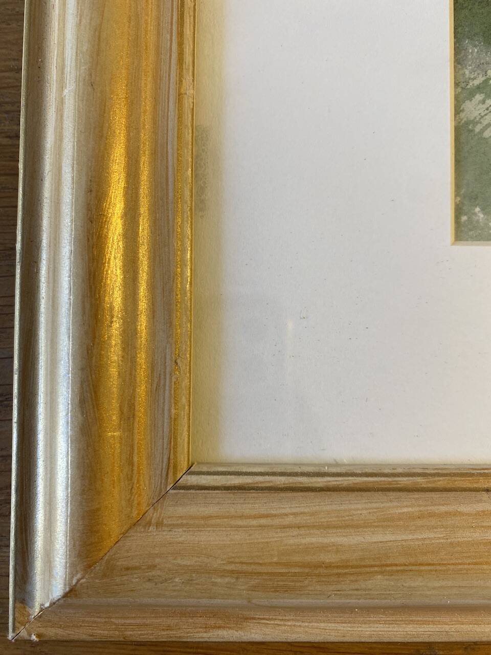 Tableau ancien, fermette à la campagne monogrammée ML, milieu XX siècle