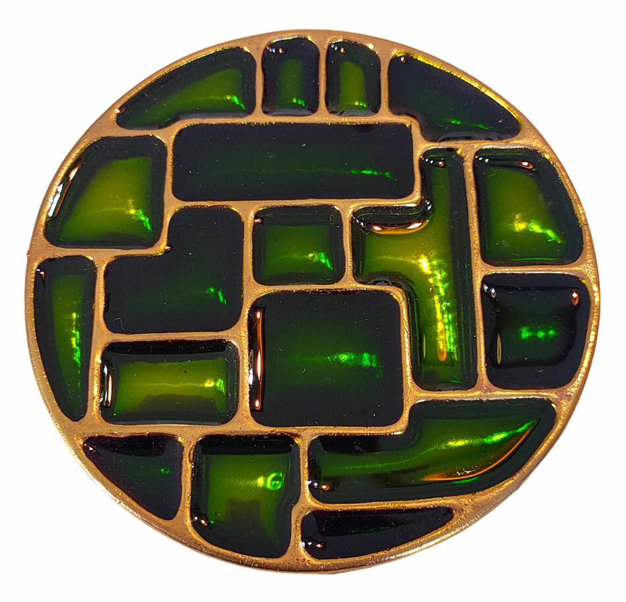 6 vintage cloisonné coasters in the style of mithé espelt, m. de crécy, ...