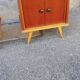 Pair of vintage wooden bedside tables 2 tones