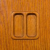 Wall unit, Scandinavian bookshelf in oak, 1970s.