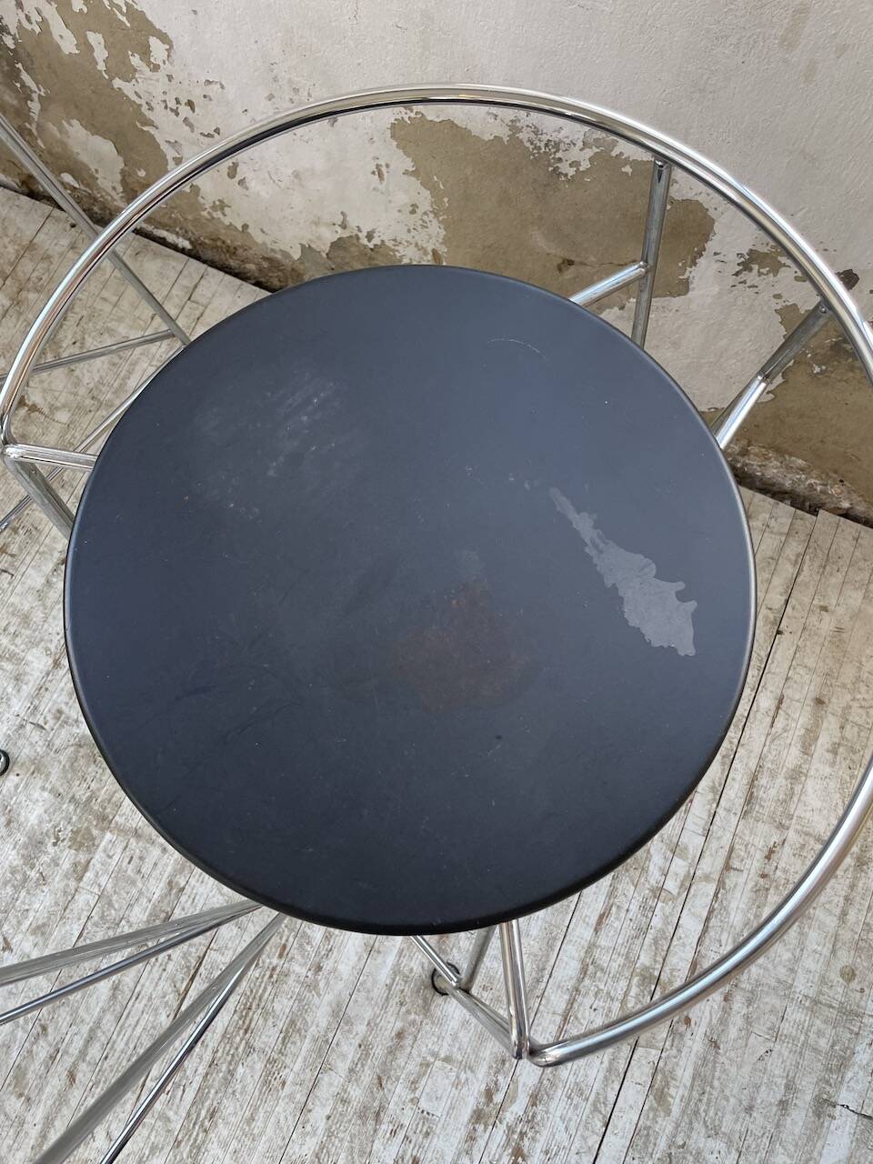 Set of 5 high stools "silver moon" Pascal Mourgue