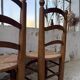 Set of 4 oak and straw chairs Dudouyt 1940