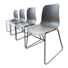 Lot de 4 chaises grise en polycarbonate