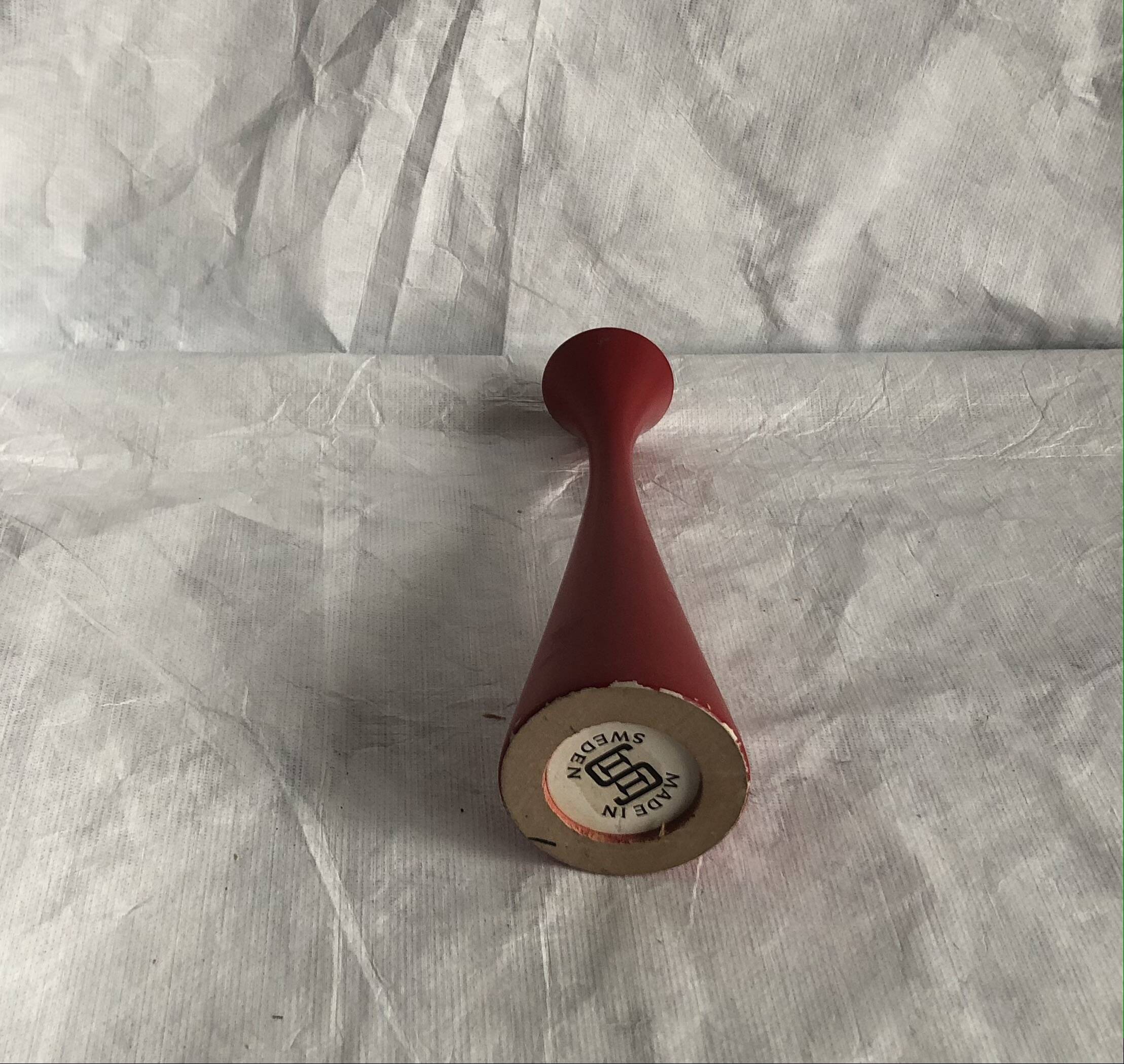 Scandinavian painted wooden candle holder, minimalist atmosphere