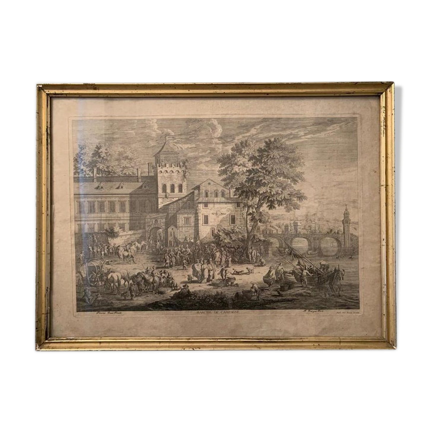 A. F. Bargas, Country market, engraving, circa seventeenth century