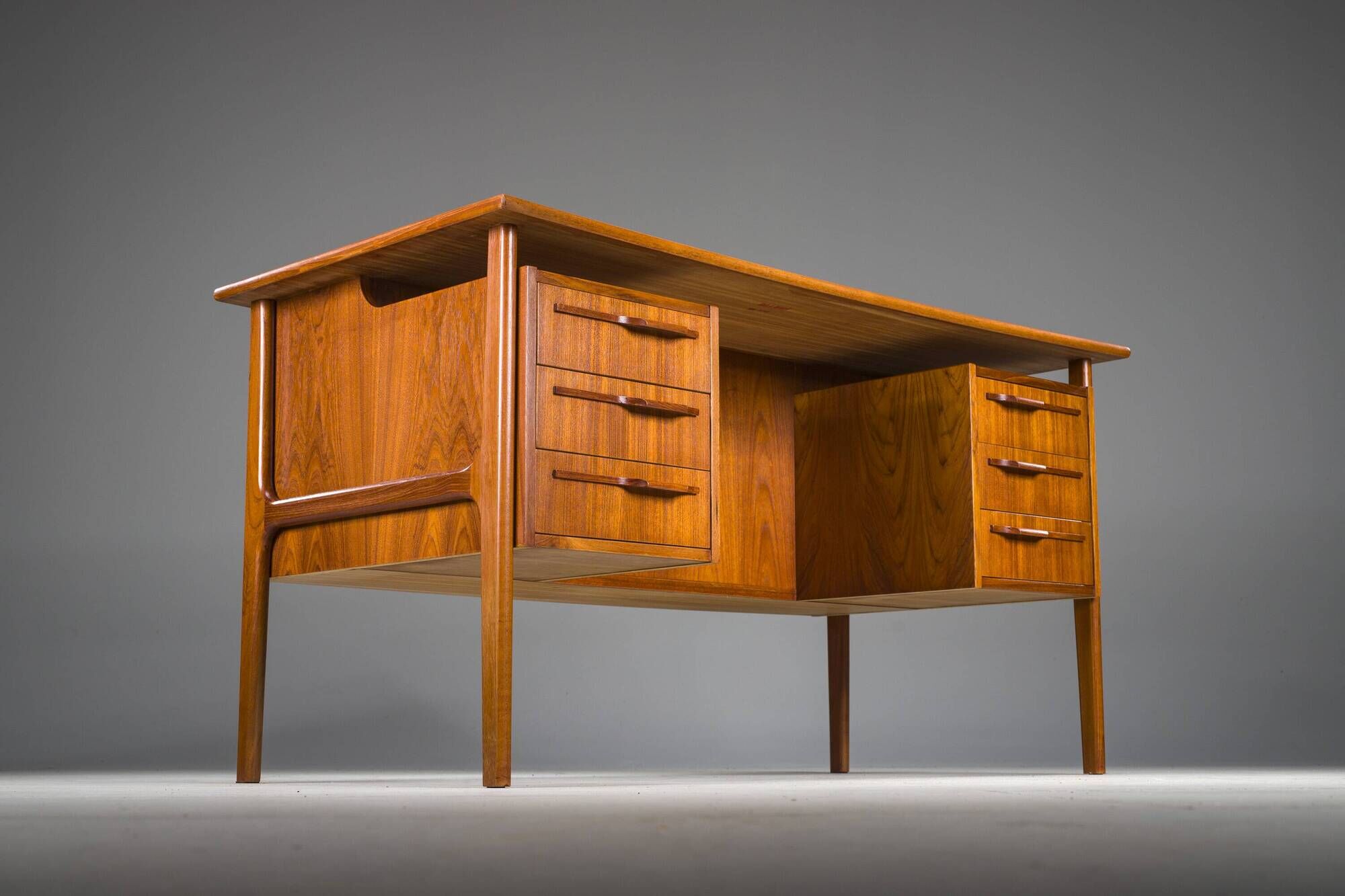 Danish Teak Boomerang Desk by Imha Mobelfabrik, 1970s