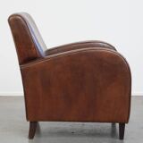 A stately, well-preserved, and comfortable sheepskin armchair
