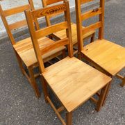 Lot de 4 chaises en pin massif rustique – Idéal cuisine