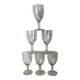 6 antique stemmed glasses