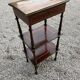 Walnut stand shelf and marquetry with mirror
