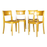 4 chaises  bistrot ,vers 1960, par Horgen Glarus- Suisse-teinte chêne doré