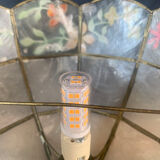 Mother-of-pearl and brass wall lamp