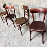 Set of 4 Fischel bistro chairs crocodile model 1930