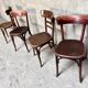 Set of 4 Fischel bistro chairs crocodile model 1930