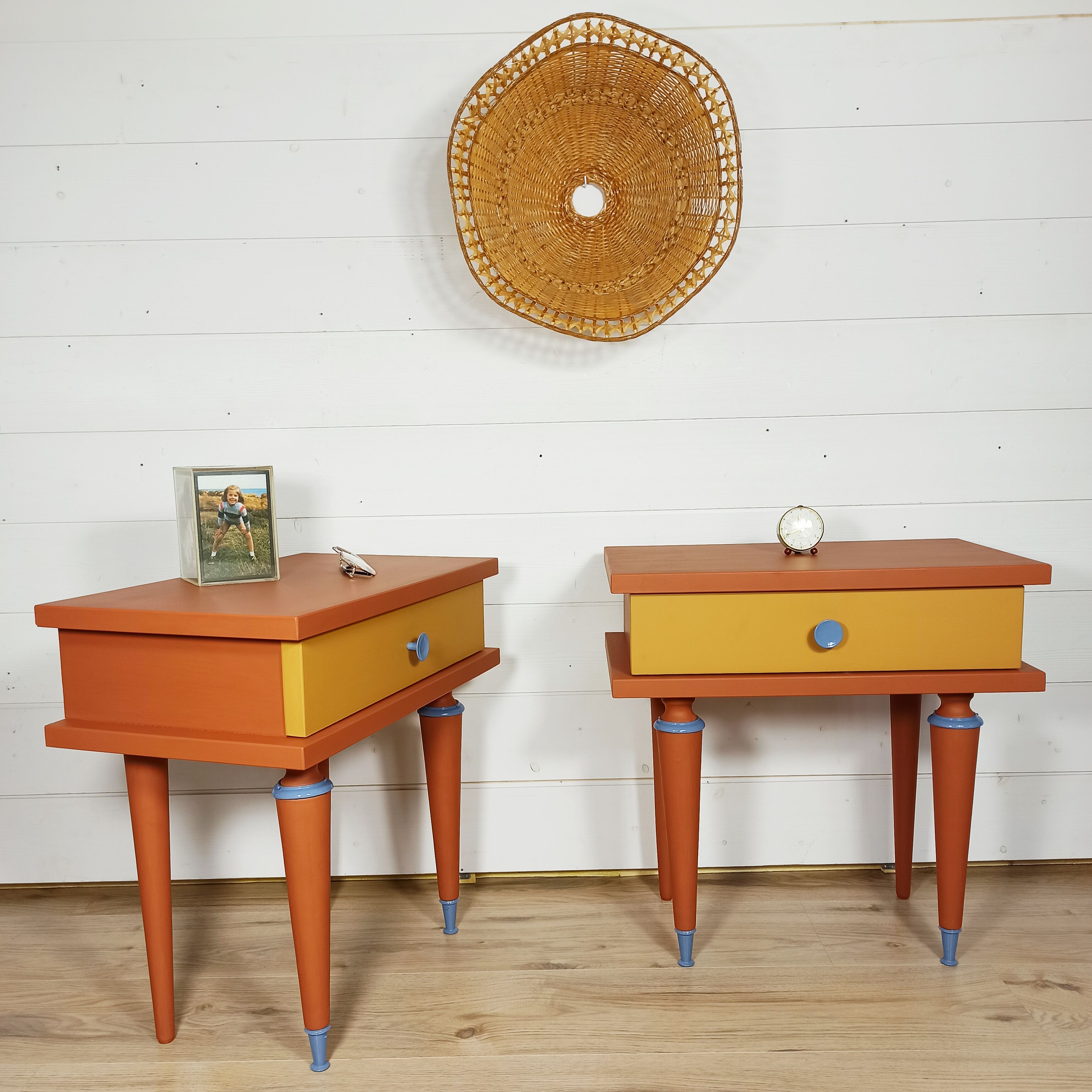 Pair of vintage bedsides
