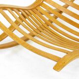 Sculptural 1960s Wishbone Rocking Chair In Oak By Robin Williams