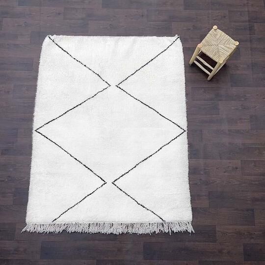 Moroccan berber carpet black and white