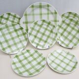 Dessert service Orchies Moulin des loups green tiles