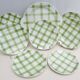 Dessert service Orchies Moulin des loups green tiles