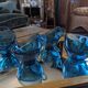 8 lagoon blue cups – 1970s, retro shine