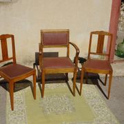 Matching Art Deco seats: 1 bridge armchair and 2 chairs.