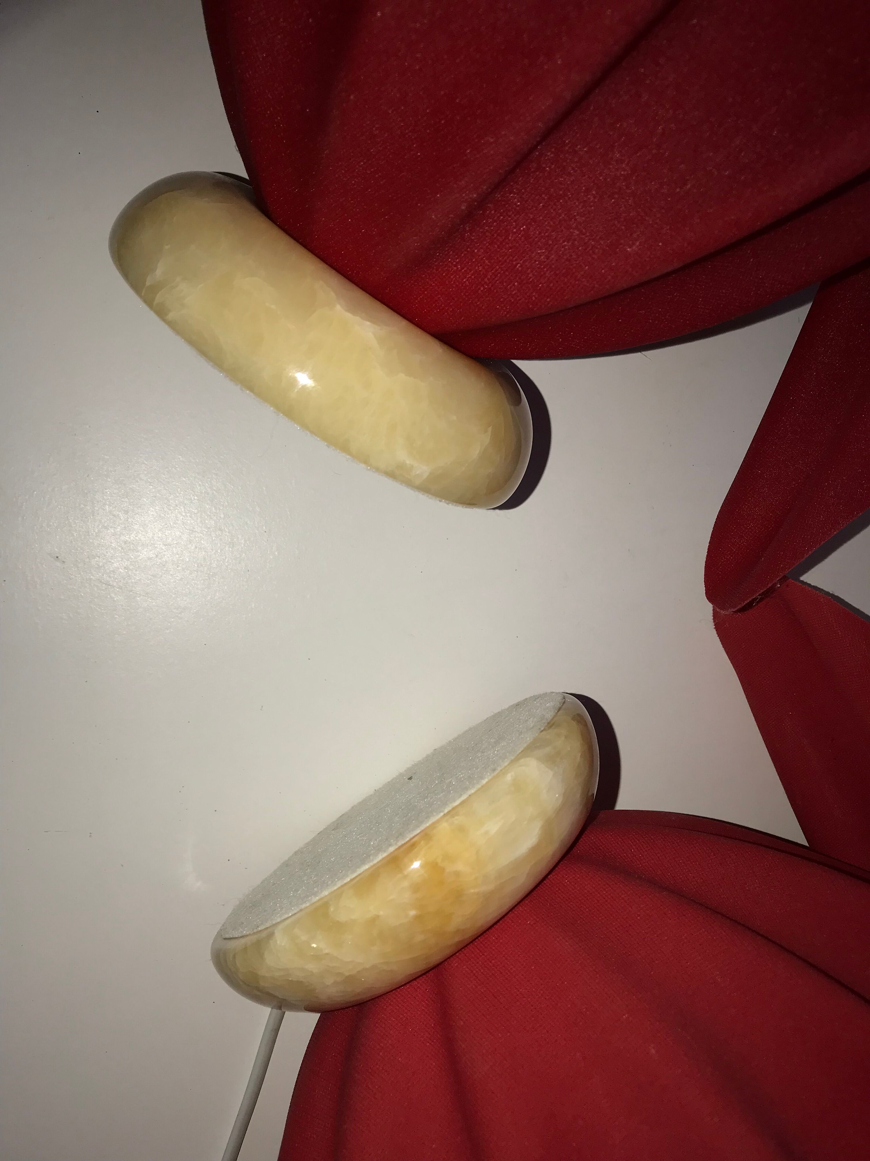 Pair of two-tone handkerchief lamps