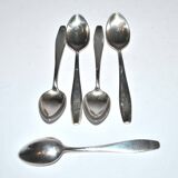 Deetjen set of 5 moka coffee spoons in silver metal design 11cm
