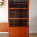 Teak and glass display cabinet, stamped "Seigneur", Scandinavian design, 1960