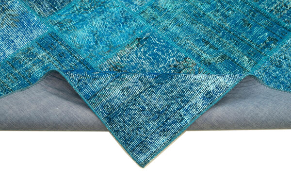 tapis turc contemporain tissé à la main 200 cm x 298 cm tapis patchwork bleu
