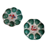Ensemble de 2 assiettes à huîtres vallauris
