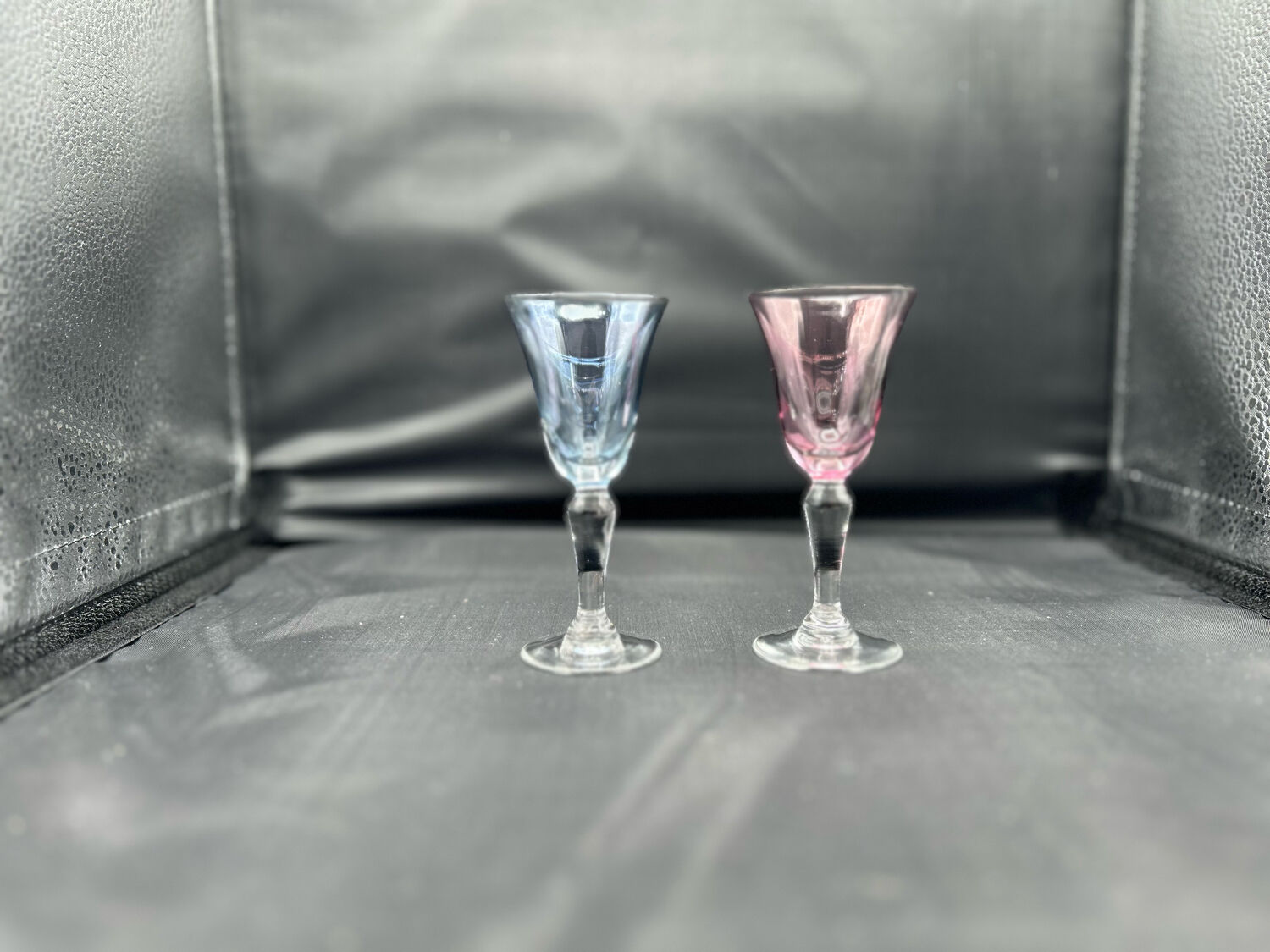 6 crystal coloured liquor glasses
